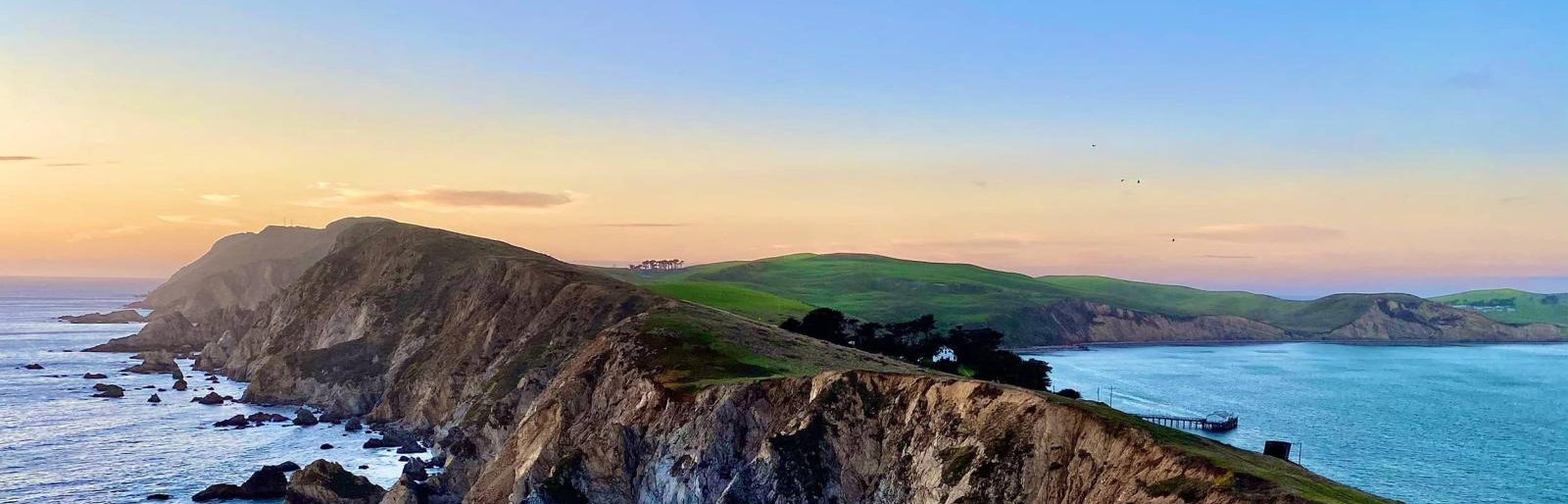 panorama of the Golden Gate Bridge from Fort Baker